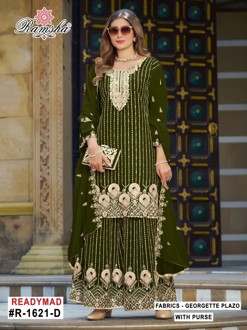 R 1621 A To D By Ramsha Georgette Readymade Plazzo Suits 